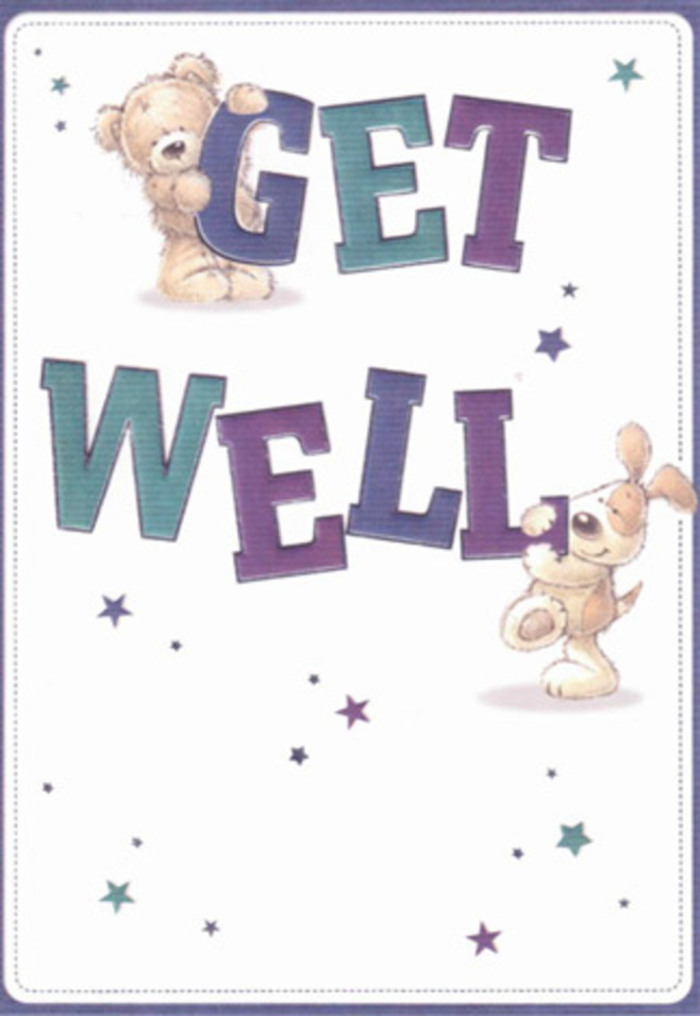 This delightful get well card perfectly encapsulates the caring spirit of North Ockendon. An endearing bear and a cheerful puppy, both illustrated with expressive faces and rounded contours, engage in a gentle exchange of encouragement. Around them, twinkling stars in gradients of deep indigo and soothing aqua float weightlessly, reminiscent of clear evening skies overlooking North Road or moments spent stargazing in local parks. The 'Get Well' message is rendered in large, confident letters, their rich, luminous colours drawing the eye and lifting the spirit. The soft texture of the bear's fur and the plush, floppy puppy's ears almost invite a comforting embrace, evoking the tactile joy of fresh petals gathered by hand. There's an artistry in the composition-a sense of nurturing reflected in every detail, from the joyous body language of the animals to the scattering of stellar motifs. Like a bespoke bouquet crafted by a North Ockendon florist, each element radiates optimism and kind-hearted reassurance, making this card a powerful gesture of support for anyone in recovery across our heartfelt community.