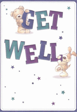 A gentle balm for the spirit, this get well card echoes the comforting atmosphere of North Ockendon's community with its lovingly rendered bear and playful puppy-two friends united in sending warm wishes. The bear's soft, textured fur and the puppy's velvety drooping ears seem almost tangible, inviting touch like the familiar comfort of a hand-tied bouquet prepared by your local florist. Deep purple and teal letters spell out 'Get Well', bold against a crisp white background, casting a hopeful brightness akin to the sunlit skies over North Ockendon green or the tranquility found in local parks. Playful stars shimmer in hues of blue and lavender, reminiscent of tiny birthday candles when celebrating milestones in the area. The composition is both dynamic and gentle, with every line and brushstroke thoughtfully placed-just as each flower is chosen to uplift and encourage. The card embodies the heartfelt care at the core of Flower Delivery North Ockendon's philosophy: every detail crafted to brighten difficult moments, nurture healing, and reflect the resilient warmth of our neighbourhood.