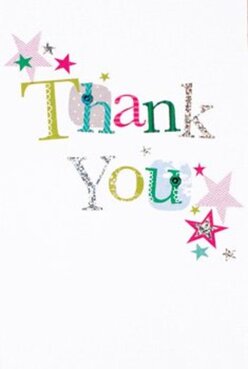 This vibrant thank you card, a favourite at Flower Delivery North Ockendon, captures the sentiment of gratitude in every detail. The spelling of 'Thank You' dances across a flawless white background, each letter stitched or inked in its own lively colour-emerald green, electric pink, soothing blue-like a ribbon of happiness winding through Pea Lane or stretching toward the lush thickets of Bonnetts Wood. Subtle patterns emerge upon closer look: fine glitter on the silver letters reflects the daylight, while others boast playful dots or gentle, sewn motifs that suggest the comfort of handcrafted treasures often found at local North Ockendon markets. Sprays of stars, in brilliant magenta, calming teal, and radiant gold, scatter around the edges, evoking laughter and shared memories after a joyful celebration in the village. The card's tactile finish and spirited design feel thoughtfully composed, as if meant to be cradled alongside a bouquet bursting with colour-a shared presentation of thanks that lingers with the recipient. Its combination of festive charm and understated sophistication is reminiscent of the care we pour into every arrangement for same-day delivery across North Ockendon. It's more than a card; it's the embodiment of genuine appreciation, uniquely attuned to the vibrant life of our local community.