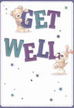 Radiating cheer and hope, this playful get well card features two charming friends-a cuddly bear and a lively puppy-who balance and present oversized, colourful letters spelling out 'Get Well.' The indigo and teal hues of the text gleam confidently against a soft, clean cream backdrop, reminiscent of the brightness of a North Ockendon morning. Scattered stars in vivid purples and blues dance across the scene, echoing the magic found in local markets and the optimism within our community. The bear's fuzzy, inviting fur and the puppy's tactile ears seem rendered for comfort, mirroring the gentle embrace of a thoughtfully composed bouquet. Every stroke and shade conveys encouragement and tenderness-the same qualities we cherish at Flower Delivery North Ockendon when preparing arrangements for friends and neighbours. This card feels like a warm companion, offering more than words, providing a sweet and steadfast reassurance that recovery is met with community care and heartfelt support right here in North Ockendon.